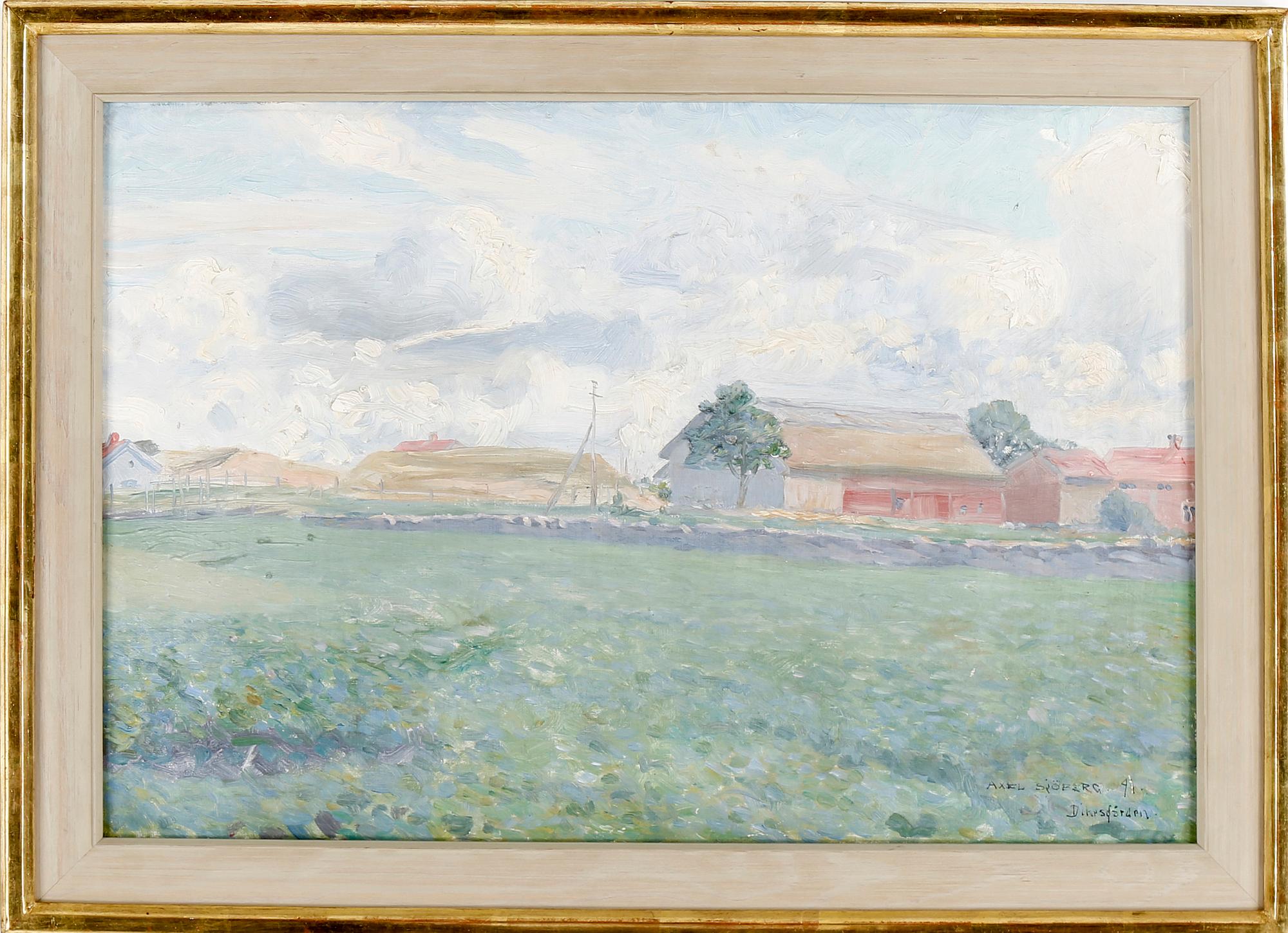 AXEL SJÖBERG, olja på pannå, signerad samt daterad.