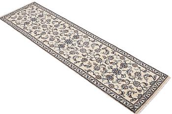 A runner carpet, Nain, part silk, ca 292 x 72 cm.