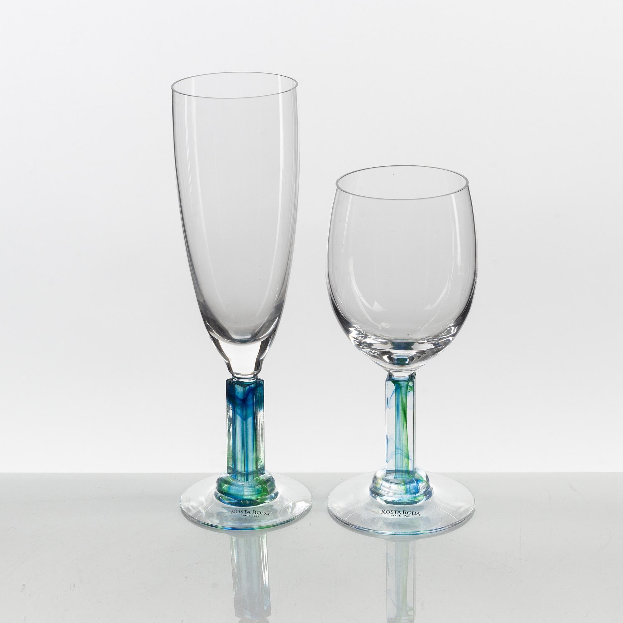 Kjell Engman, glasservis, 21 delar, "Nobis", Kosta Boda.