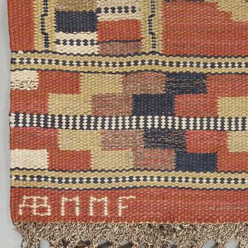 MÄRTA MÅÅS-FJETTERSTRÖM, matta, rölakan, "Röda åttan", 192 x 146 cm, signerad AB MMF.