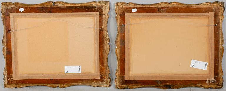 BARTOLOMEO PINELLI, efter,  1 par, kopparstick, 1800-tal.