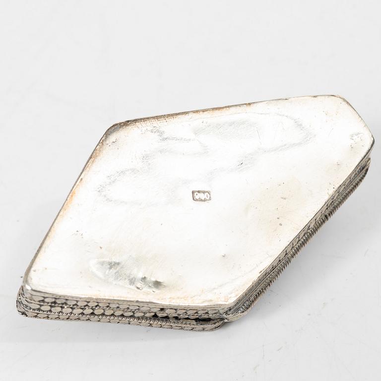 Boxes, 10 pcs, silver, with stones, 20th century.