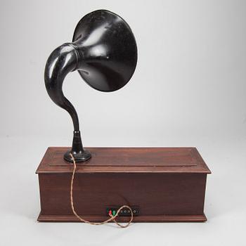 RADIOMOTTAGARE med HORNHÖGTALARE, ATM "Claritone" BBC, 1920/1930-tal.