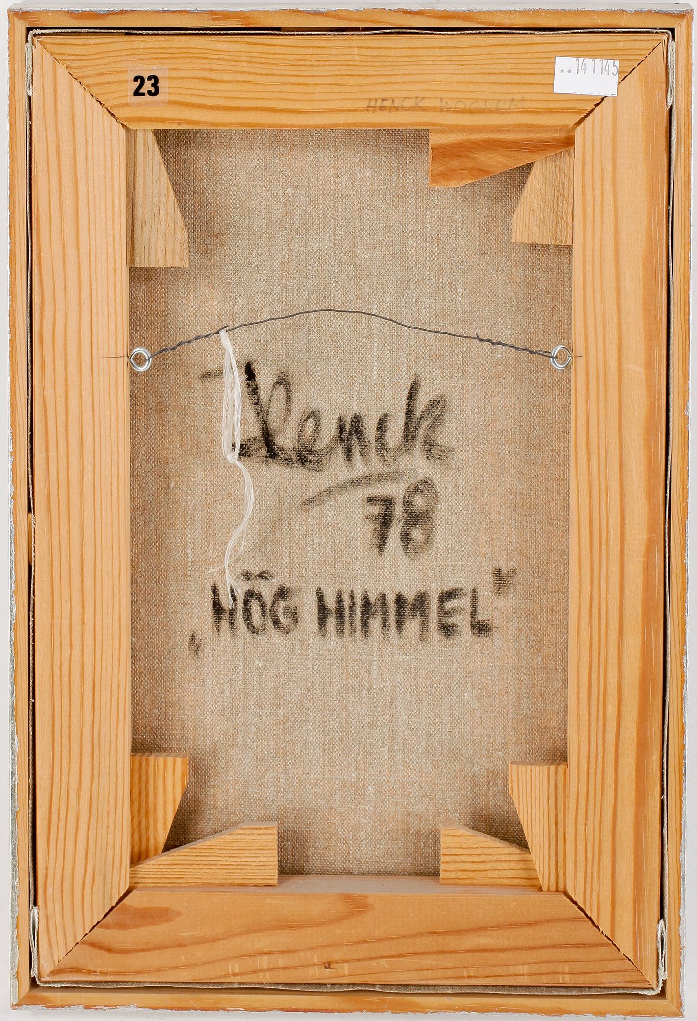 HENCK WOGNUM, blandteknik, duk, signerad och daterad 77 samt a tergo 78.