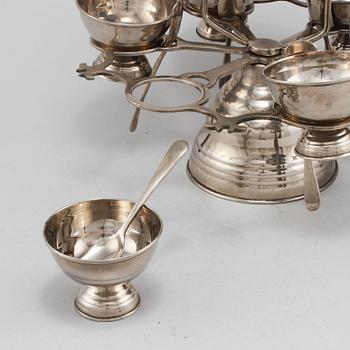 KAVIARSTÄLL, vitmetall, 1900-talets första hälft.