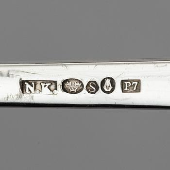 A Swedish 156 piece silver table-cutlery with wood box, mark of company Nordiska Kompaniet, Stockholm 1917.