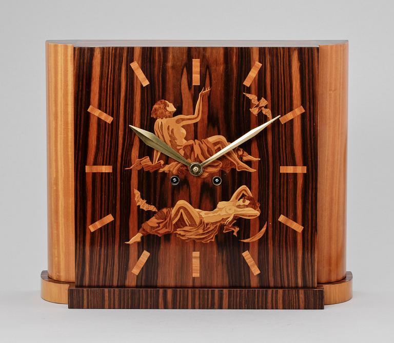 VÄGGUR / BORDSUR, Art Deco, Mjölby Intarsia, 1900-talets första hälft.
