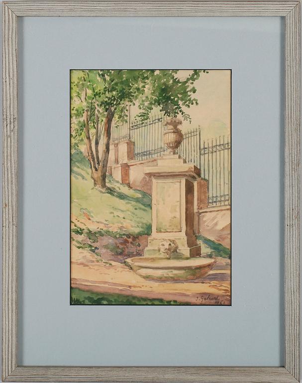 OKÄND KONSTNÄR, 7 st, akvareller, sign J Galewski och dat 1961.