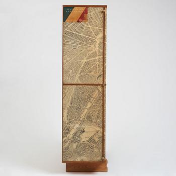 Josef Frank, a cabinet covered with Georges Peltier's 'Plan de Paris à vol d'oiseau', Svenskt Tenn, Stockholm, probably ca 1937-43.