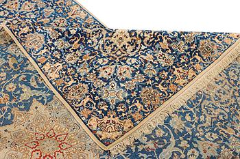 A part silk Nain carpet, 6 LA, c. 250 x 152 cm.