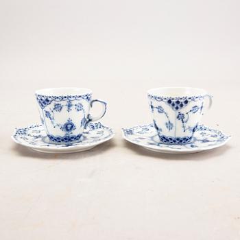 Servis, 11 dlr Musselmalet helblonde Royal Copenhagen porslin ca 1970.