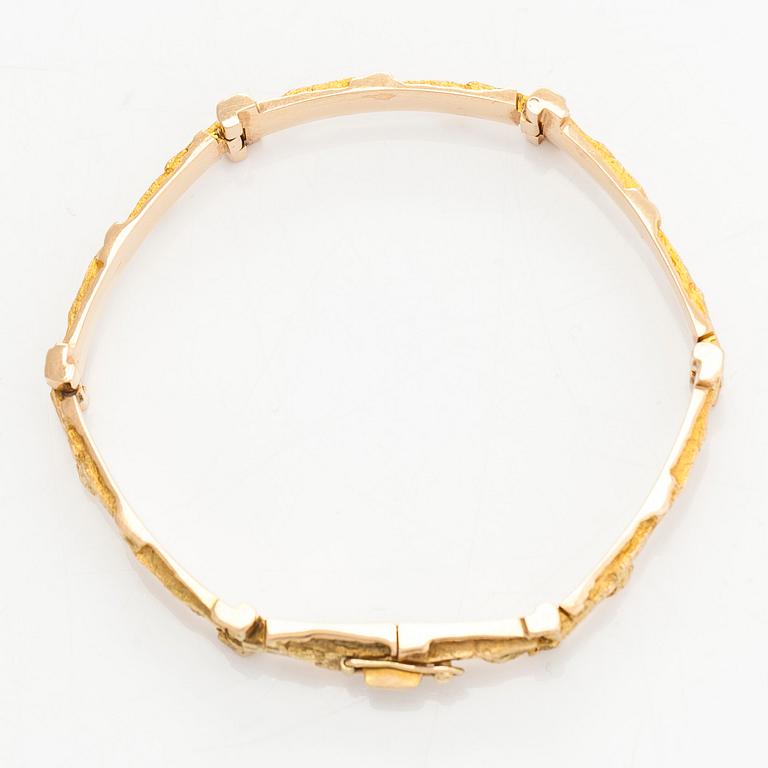 Björn Weckström, a 14K gold bracelet 'Tundra' for Lapponia 1969.