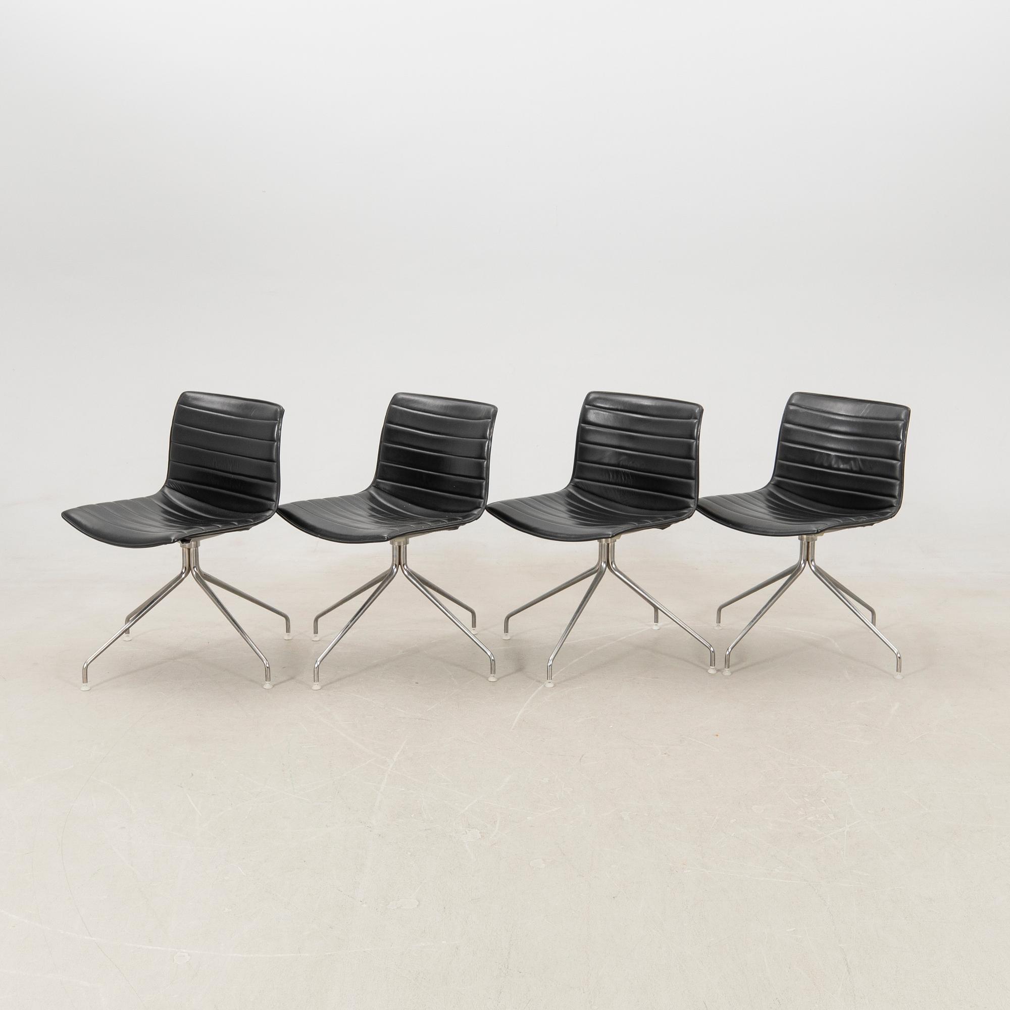 Lievore Altherr Molina, chairs 4 pcs "Catifa" for Arper, Italy late 20th century and table.