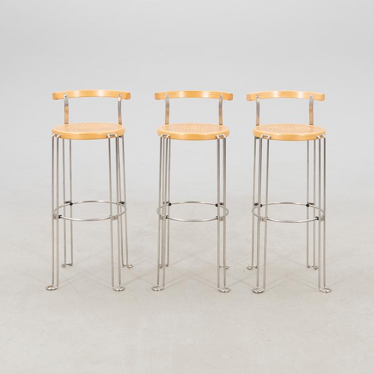 Bar table and bar stools, 6 pcs "Oblado" Blå Station, late 20th century.