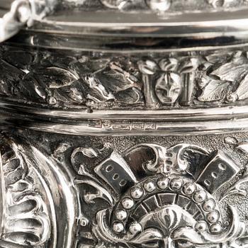 A Victorian silver flagon, maker's marks of  John Aldwinckle & Thomas Slater, London 1889.