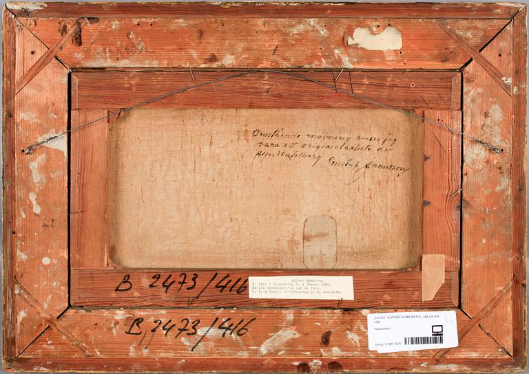 ALFRED WAHLBERG, olja på duk, sign.