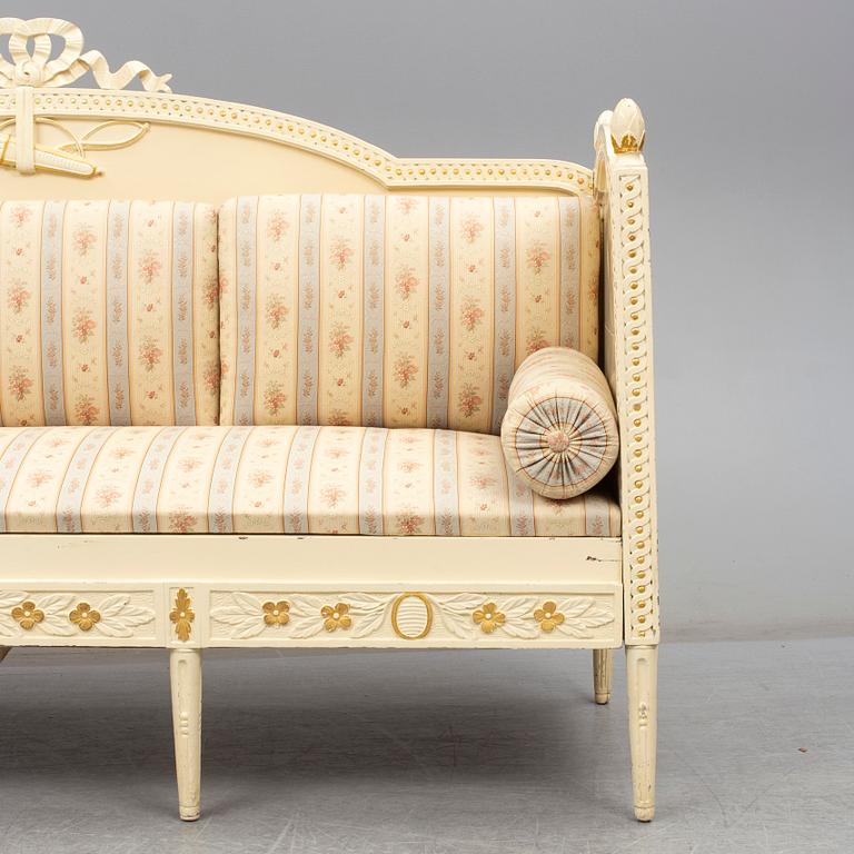 An early 19th century gustavian sofa.