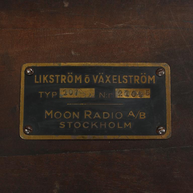 RADIO, Moon Radio A/B, Stockholm, 1930/40-tal.