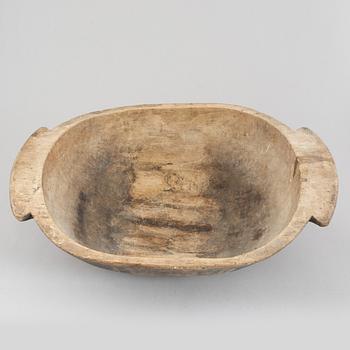 A large wooden bowl, Sweden, 19th century.
