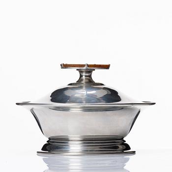 Estrid Ericson, probably, a pewter and agate stone lidded bowl, Svenskt Tenn, Stockholm 1936.