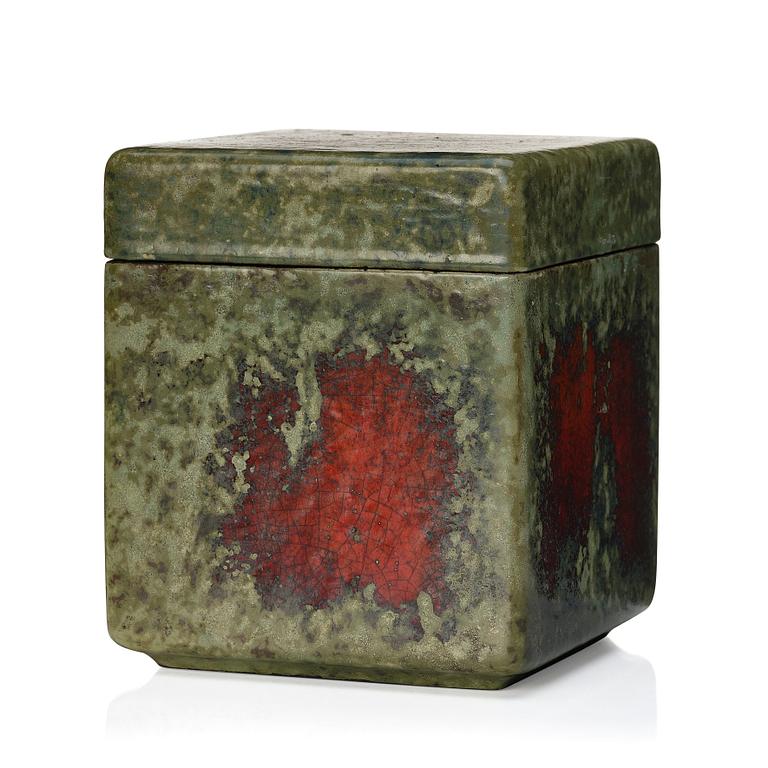 Hans Hedberg, a large faience box, Biot, France.