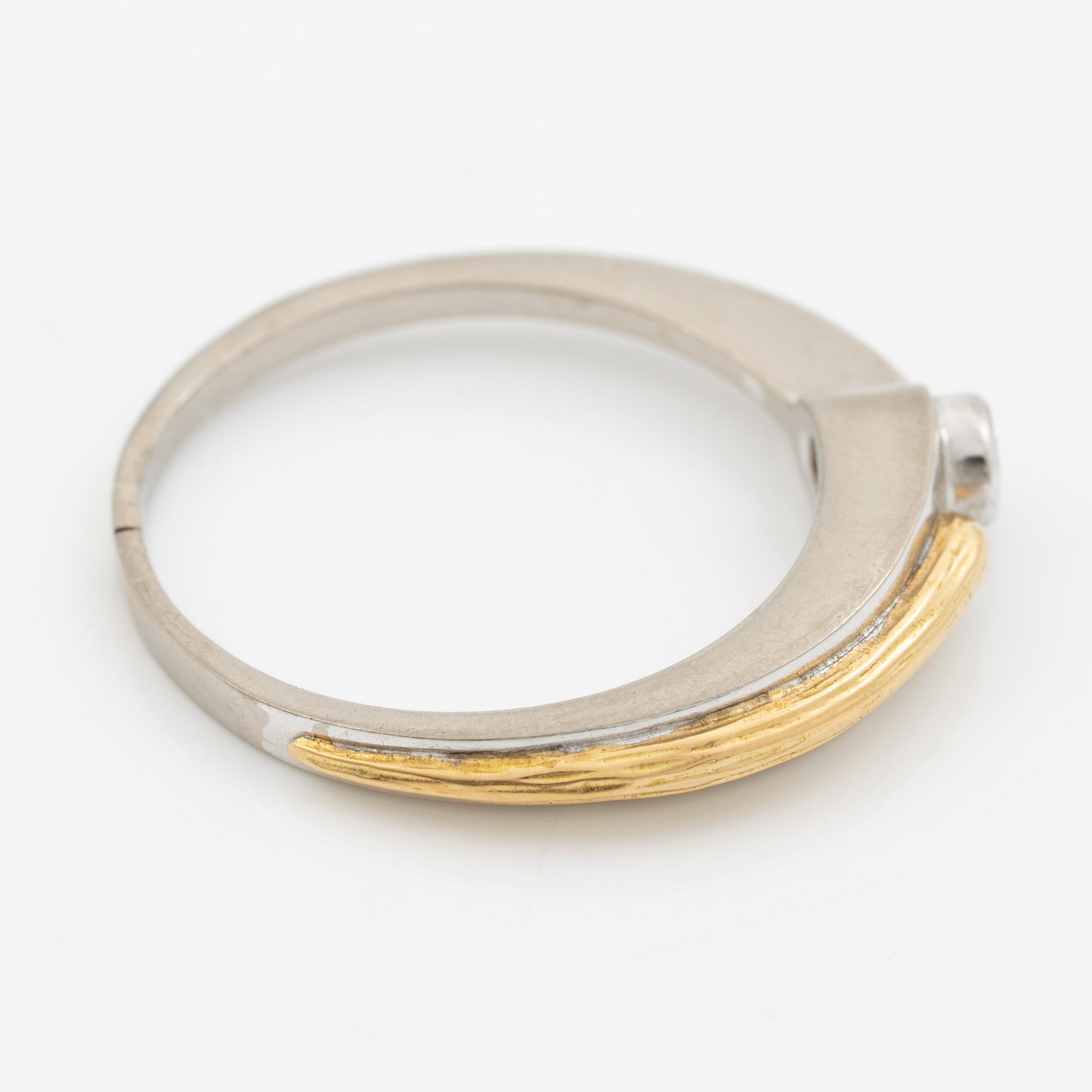 Lapponia, ring 18K guld och vitguld med en rund briljantslipad diamant, Finland.