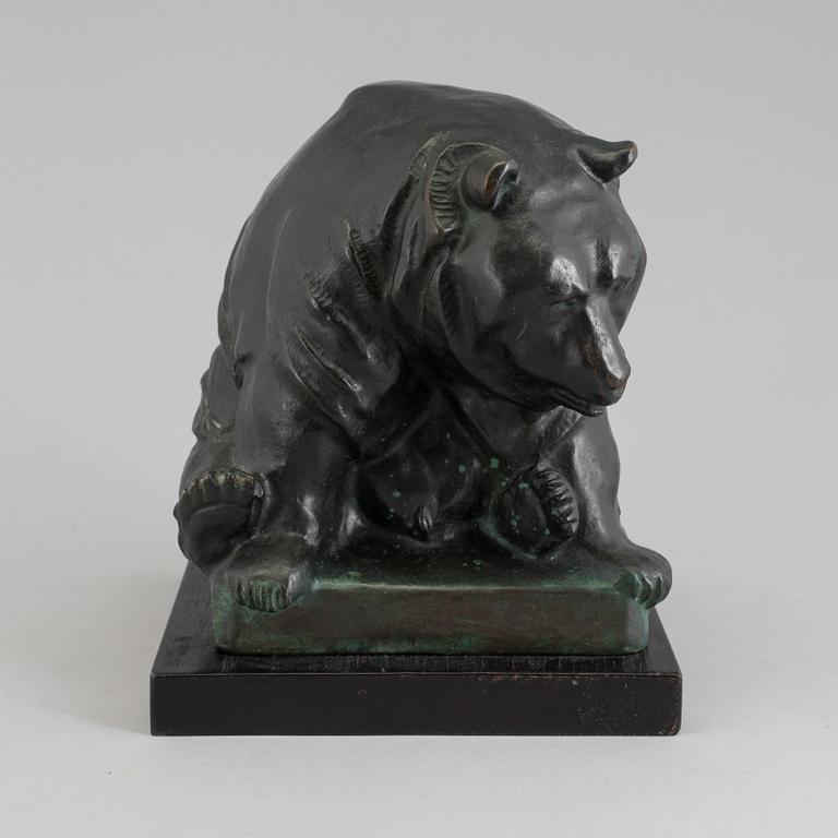 A bronze sculpture by Carl Fagerberg, signed. Herman Bergman.