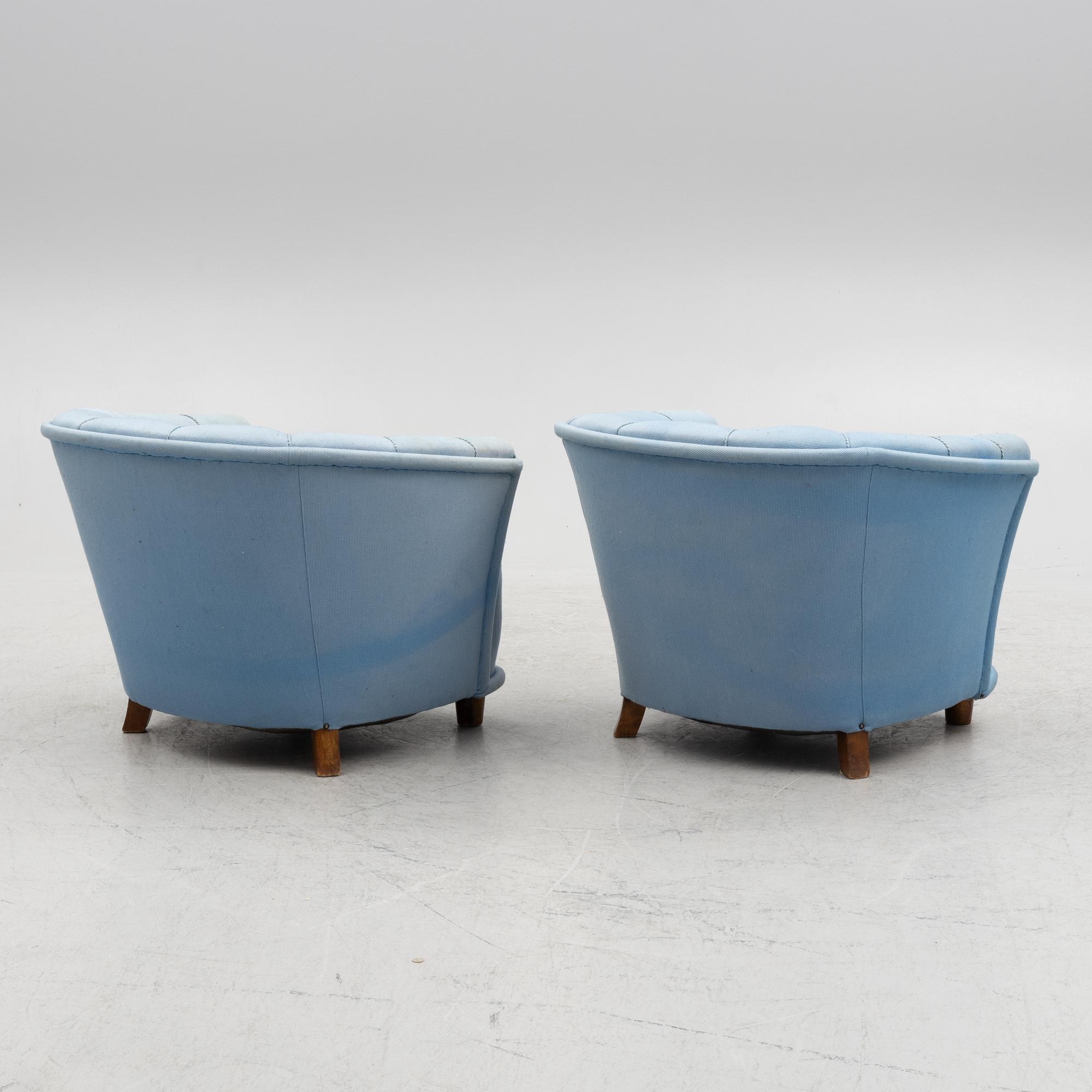 A pair of armchairs, 1930's.