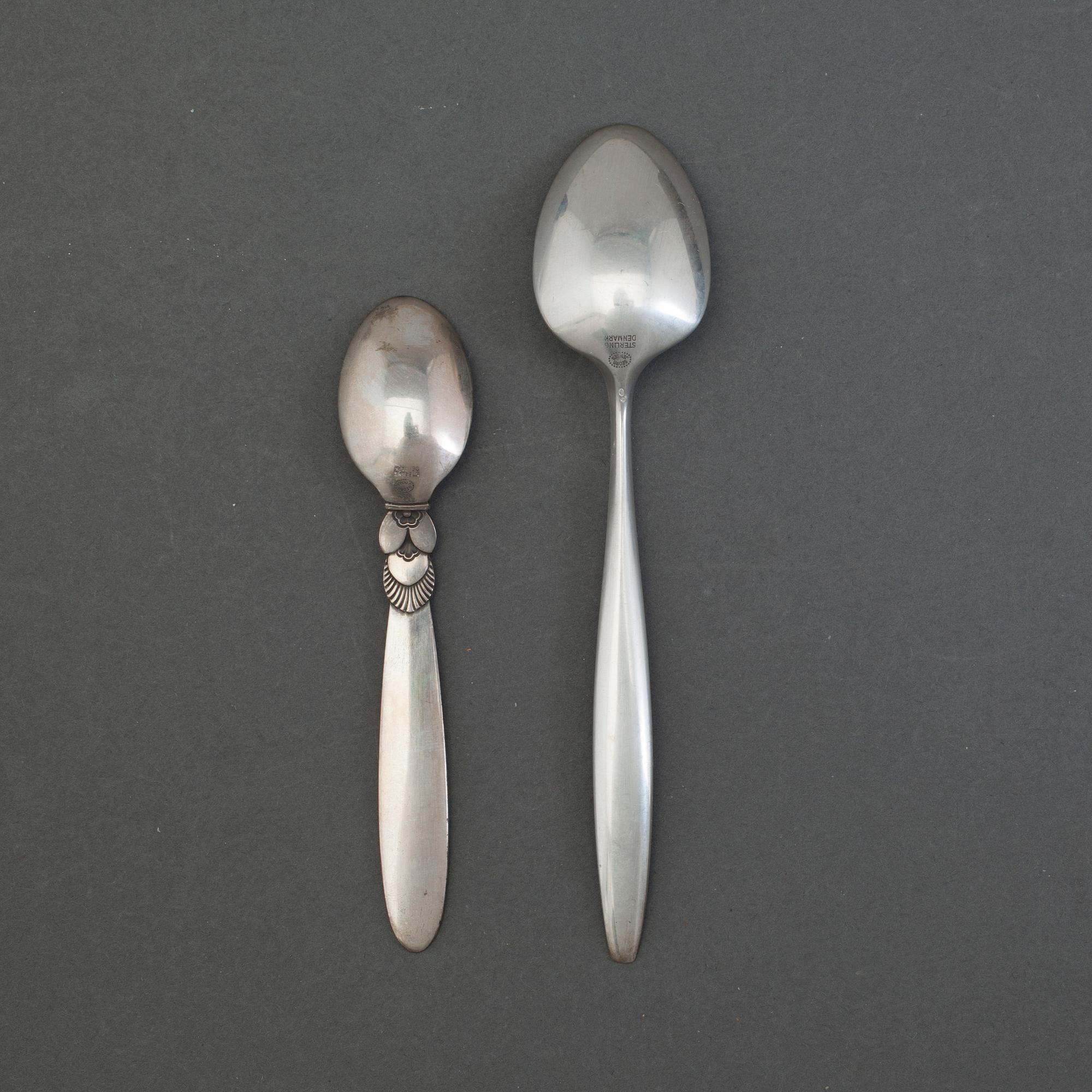 A set of 12+6 spoons by Georg Jensen,