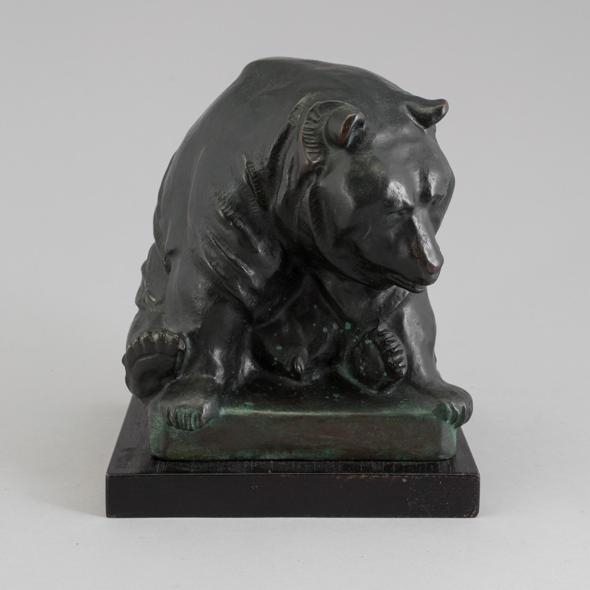 A bronze sculpture by Carl Fagerberg, signed. Herman Bergman.