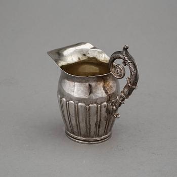GRÄDDKANNA, silver, senempire, Gustaf Folcker, Stockholm, 1845. Vikt ca 96g.