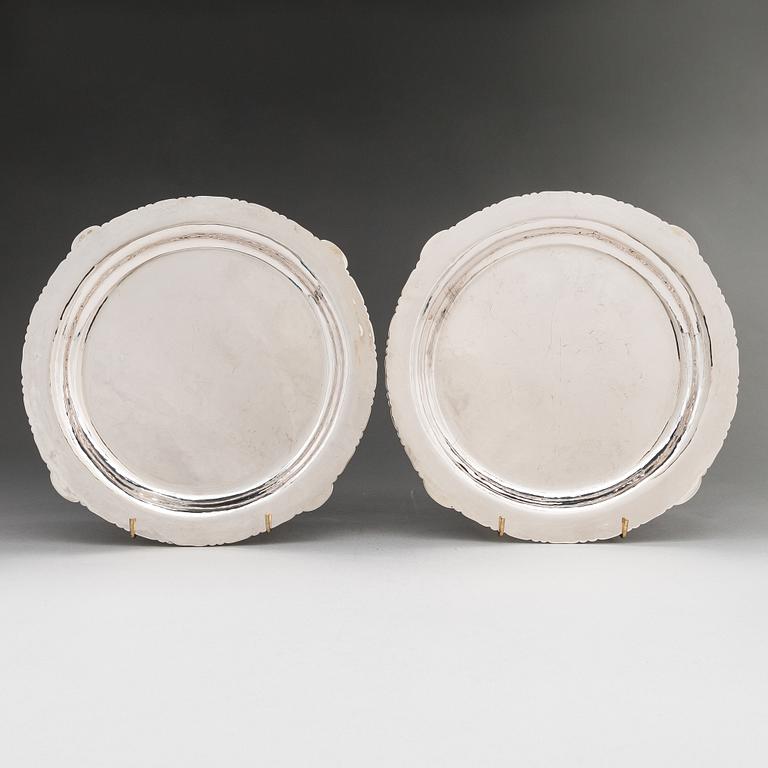 A pair of Danish silver tureens, maker's mark of Franz Hingelberg, Aarhus, Denmark 1917.