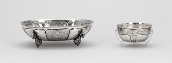 SKÅLAR, 2 st, sterlingsilver, Mexiko 1900-talets andra hälft. Totvikt 511 gram.