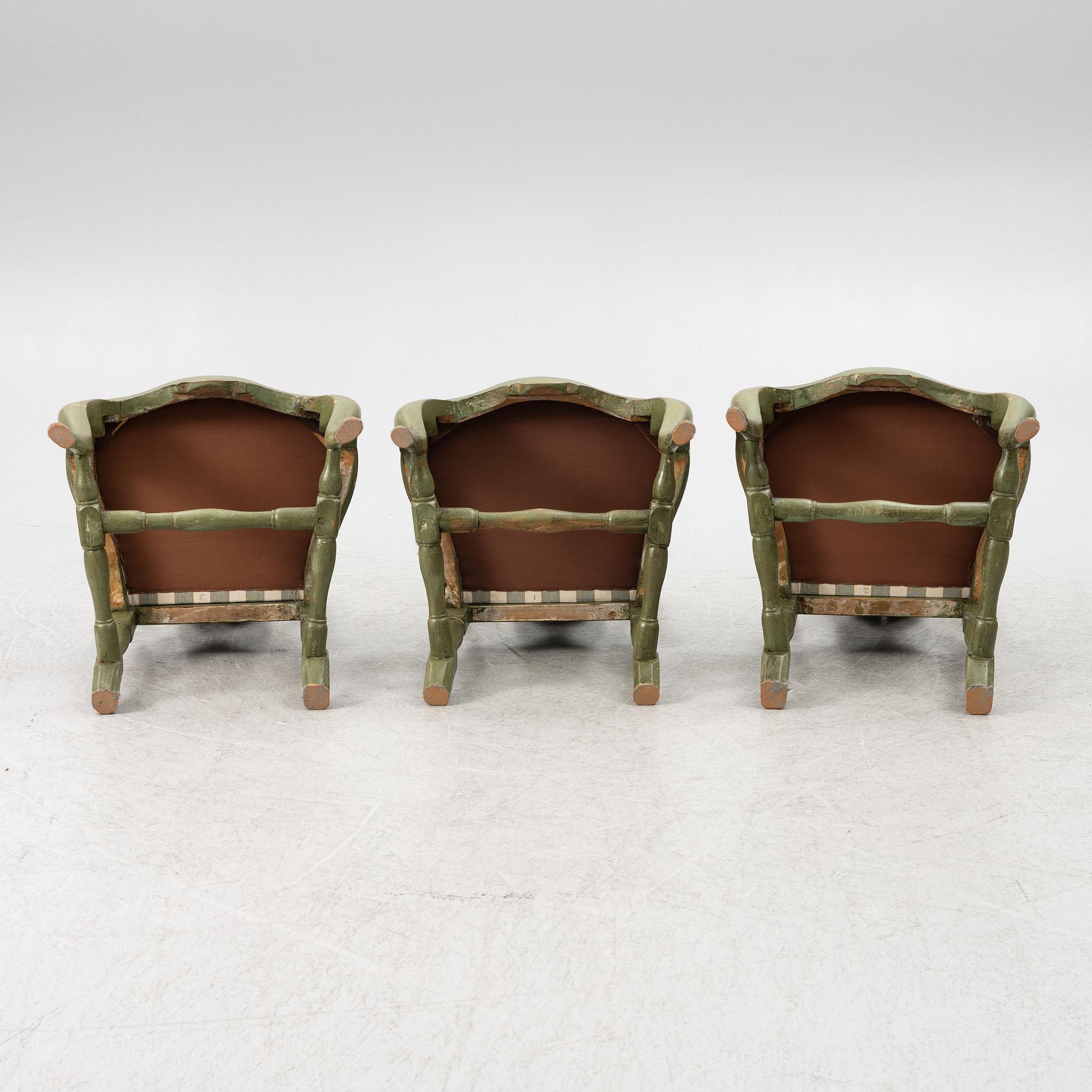 Chairs, 3 pcs, Rococo 18th century.