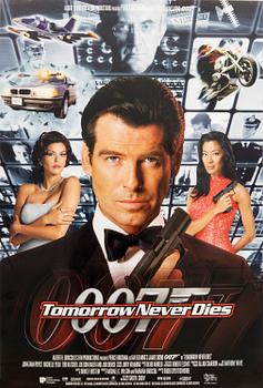Film poster James Bond "Tomorrow Never Dies" 1997 Swedish first edition.