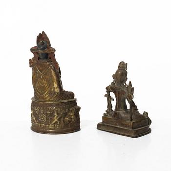 Two Indian brass/bronze deities, 19/20th century.