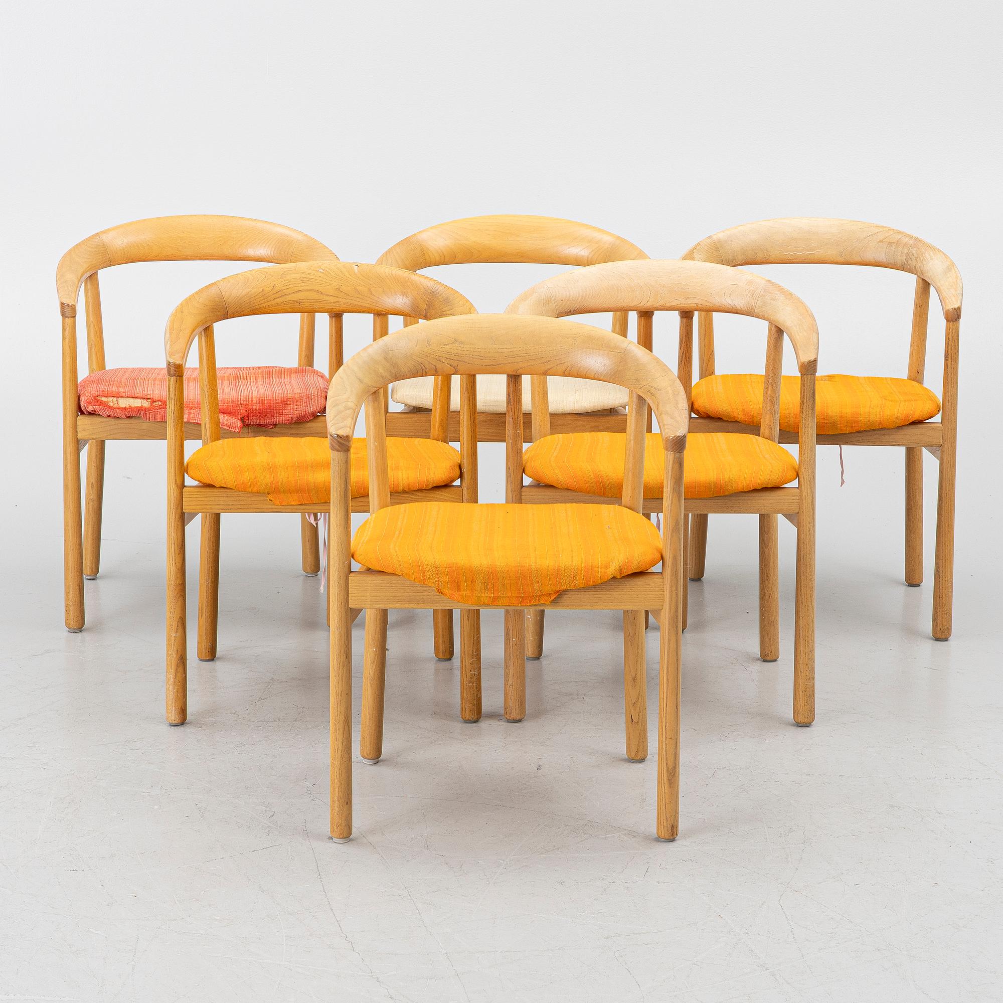 Carl-Axel Acking, Six "Tokyo" chairs, 'Triva series', Nordiska Kompaniet, 1960's.