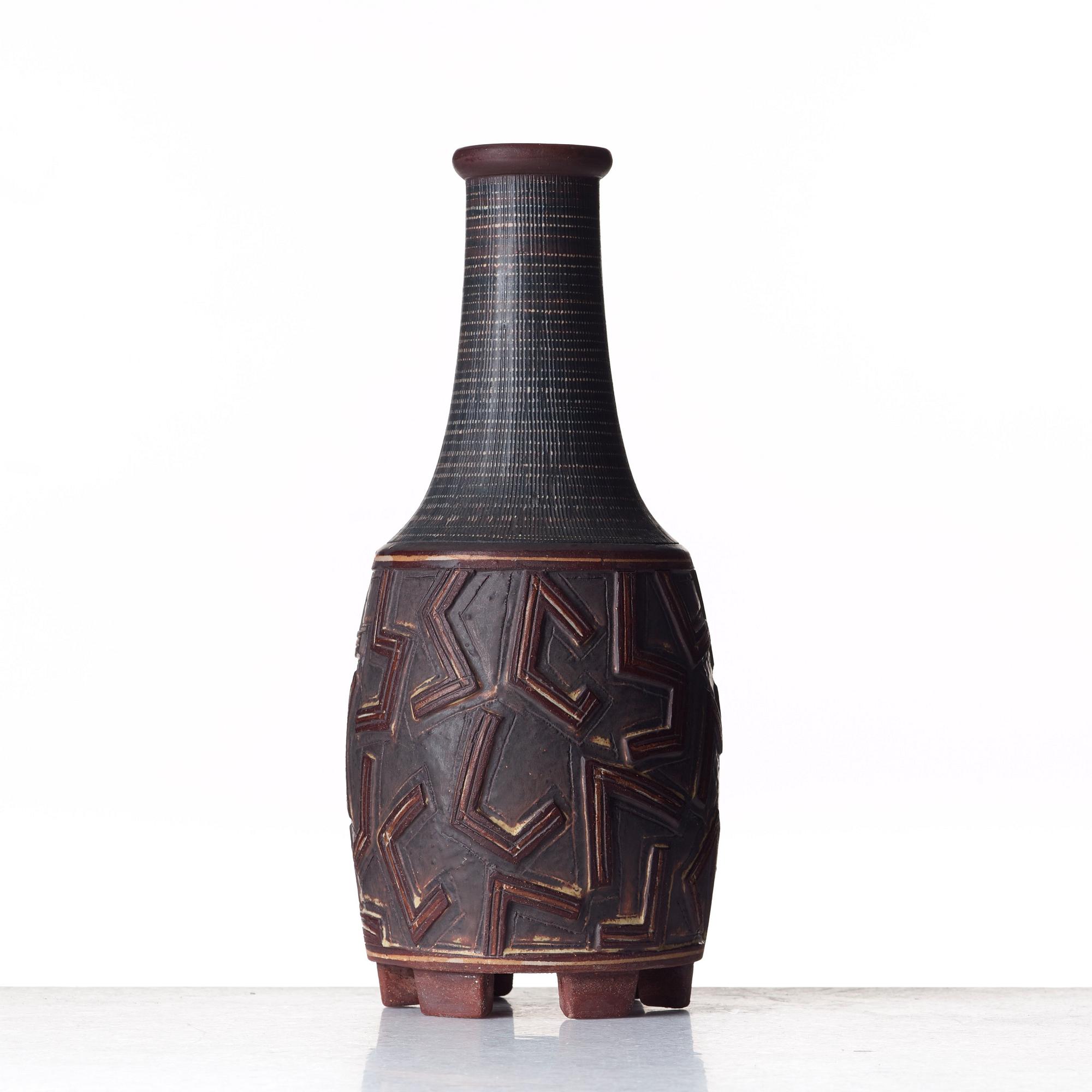 Wilhelm Kåge, a Farsta stoneware vase, Gustavsberg studio, Sweden 1955.