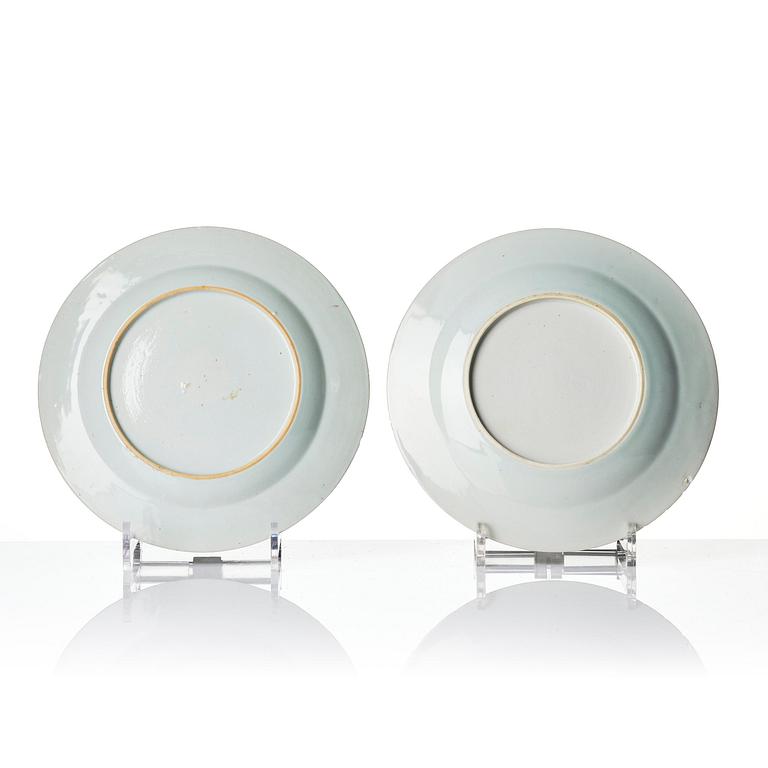 A set of 12 famille rose dishes, Qing dynasty, Qianlong (1736-95).