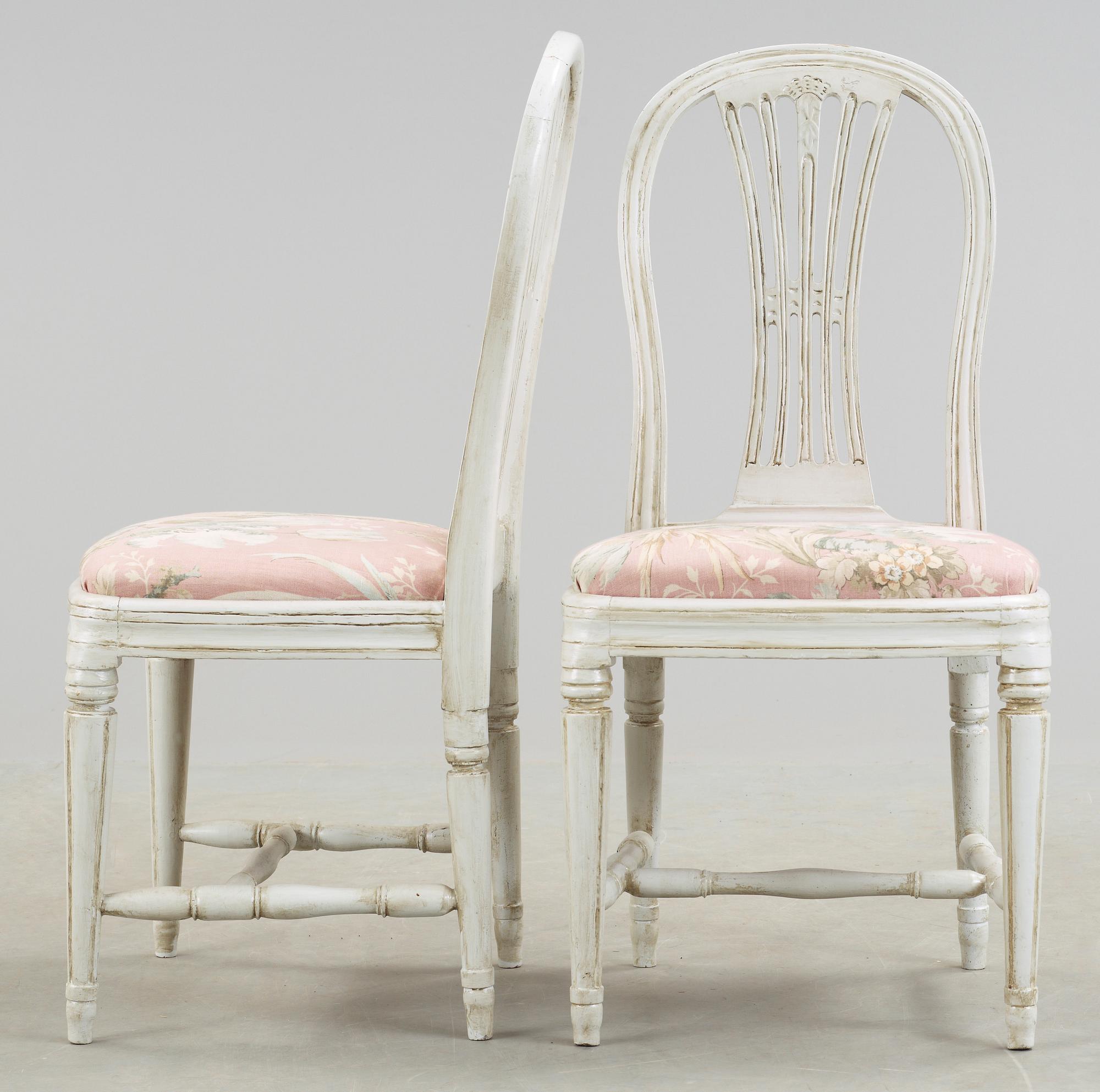STOLAR, 2 st, gustaviansk provinsarbete, 1800-tal.