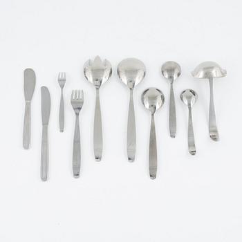 Kaj Franck, bestickservis, 64 delar, rostfritt stål, "Ideal", Hackman, 1950-tal.
