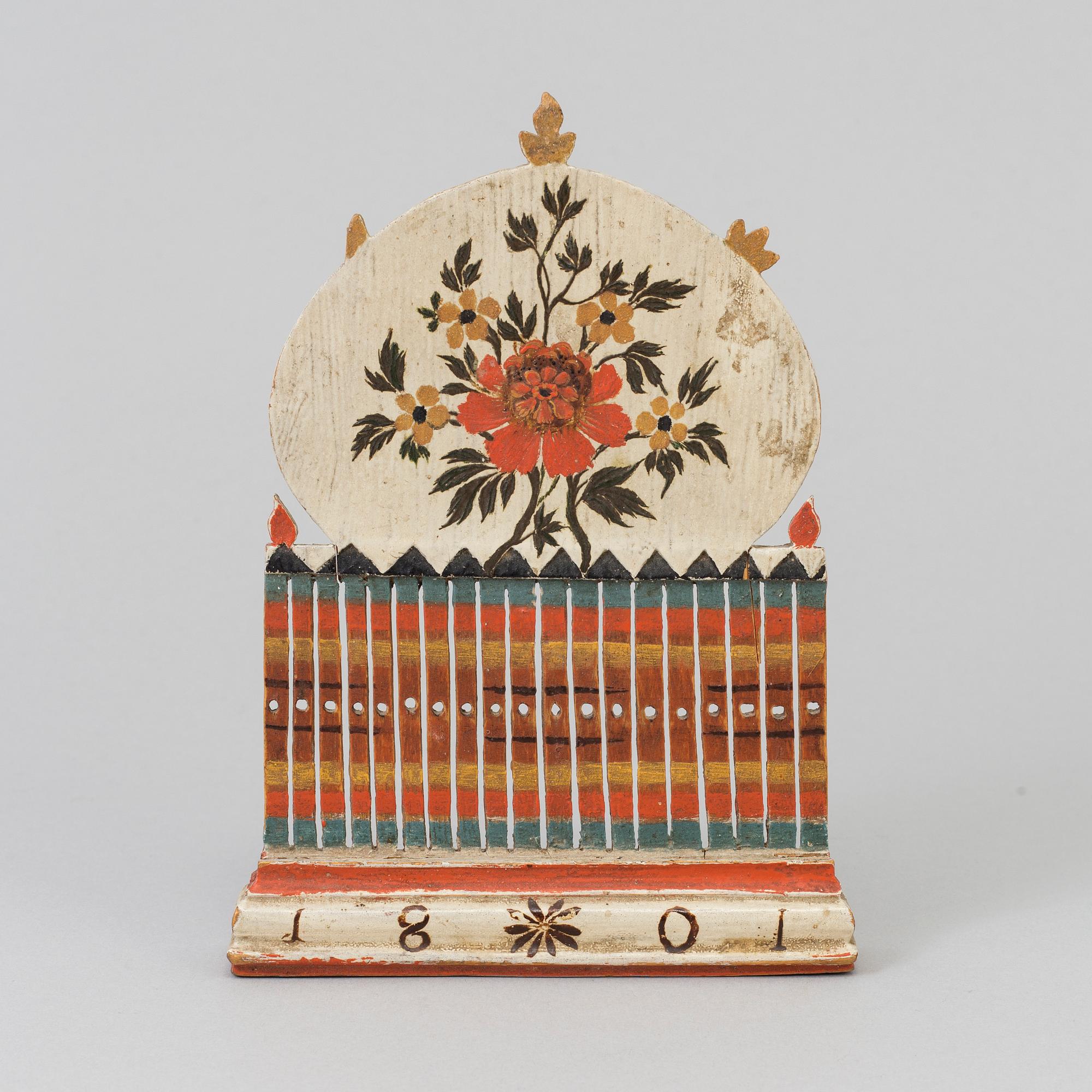 BANDSKED, allmoge, Forsa, Hälsingland. Av Jöns Månsson, Rosmålaren. Daterad 1801.