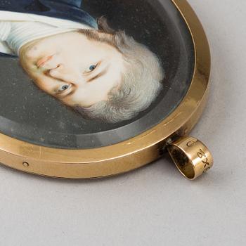 CARL VIERTEL, attributed to, early 19th century, in golden 18K frame by Olof Carlström, Stockholm 1804.
