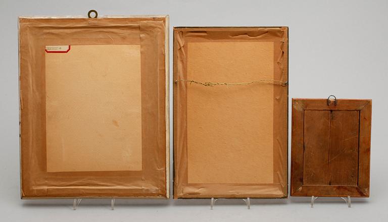 TAVLOR, 3 st, 1700-/1800-tal, gravyrer.