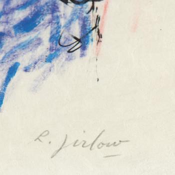 Lennart Jirlow, mixed media on Japanese paper, signed.