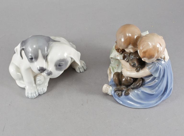 FIGURINER, 2 st, porslin, Royal Copenhagen, omkring 1900-talets mitt.