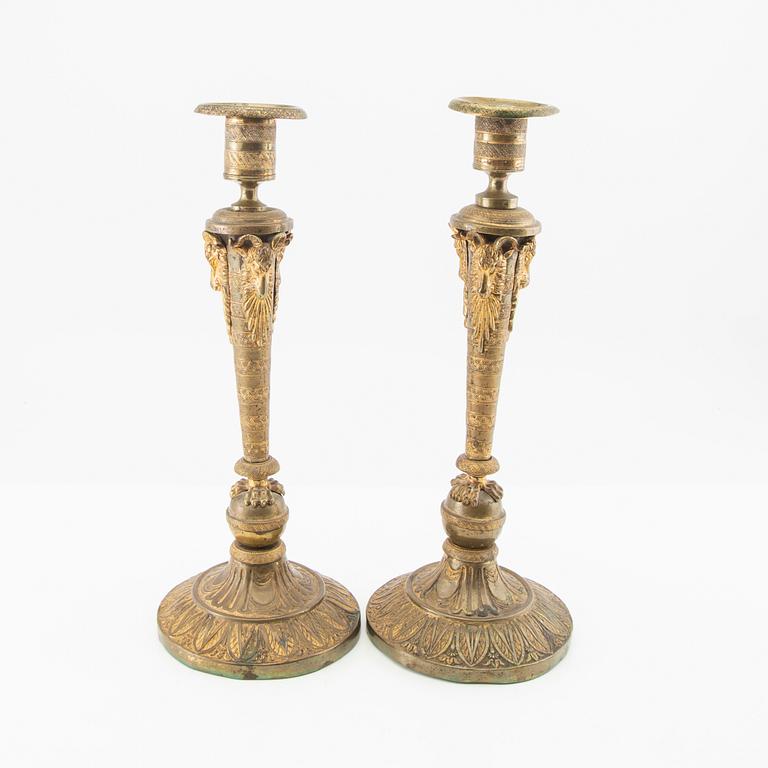 Candlesticks, a pair of Empire, mid-19th century.