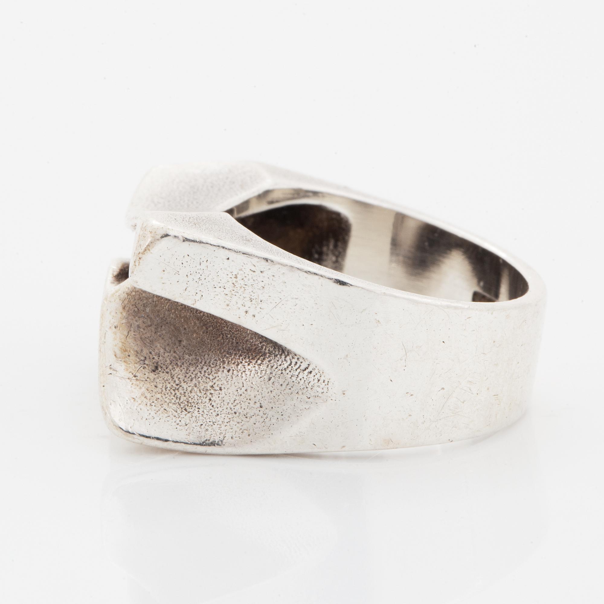 Björn Weckström, Ring, "Sirene", sterlingsilver Lapponia 1977.