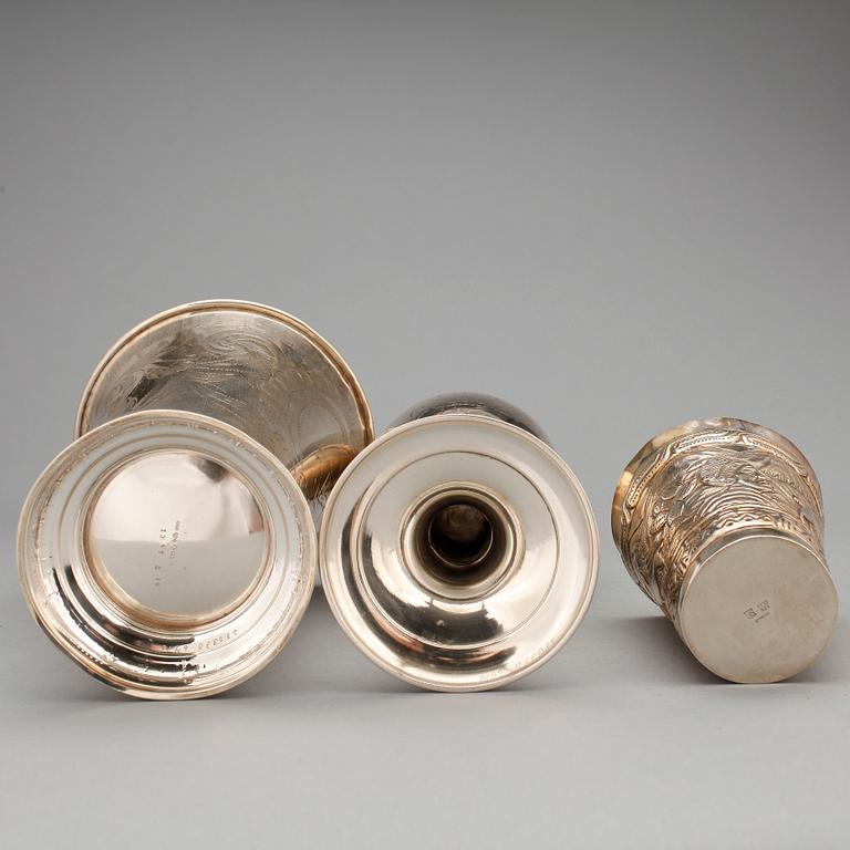 PARTI SILVER,  3 delar, bla C G Hallberg, Stockholm. Totalvikt: 728 gram.
