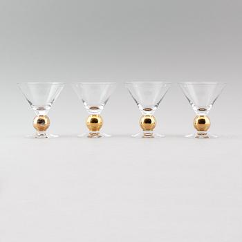 CHAMPAGNE/MARTINIGLAS, 4 st, från Nobelservisen, Gunnar Cyrén, Orrefors.